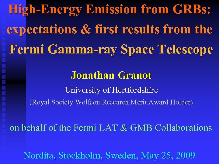 High-Energy Emission from GRBs: expectations & first results from the Fermi Gamma-ray Space Telescope