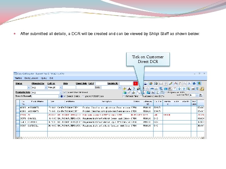  After submitted all details, a DCR will be created and can be viewed