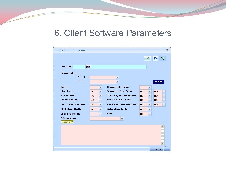 6. Client Software Parameters 