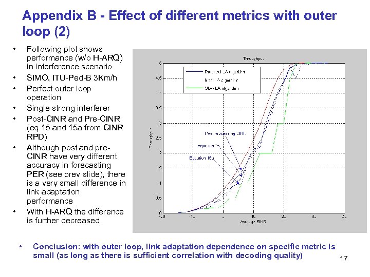 Appendix B - Effect of different metrics with outer loop (2) • Following plot