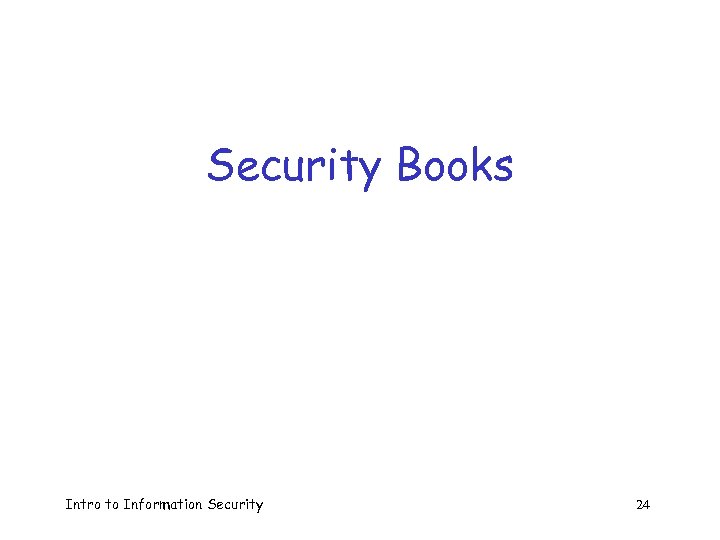 Security Books Intro to Information Security 24 