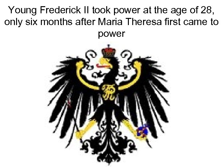 Young Frederick II took power at the age of 28, only six months after