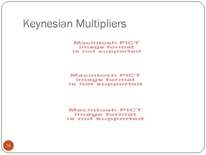 Keynesian Multipliers 28 