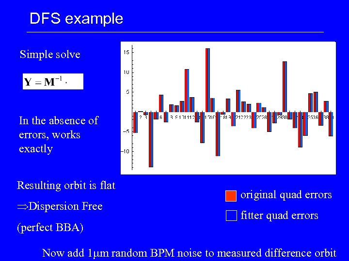 DFS example Simple solve In the absence of errors, works exactly Resulting orbit is