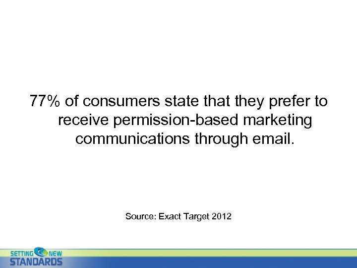 77% of consumers state that they prefer to receive permission-based marketing communications through email.