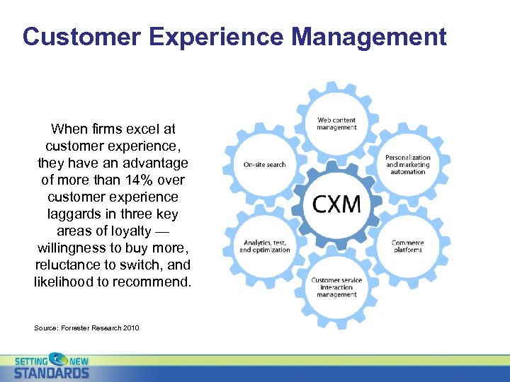 Customer Experience Management When firms excel at customer experience, they have an advantage of