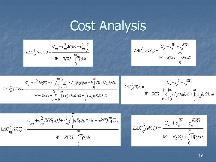 Cost Analysis 19 