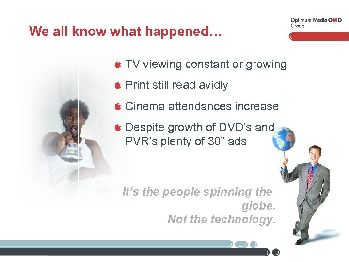 We all know what happened… TV viewing constant or growing Print still read avidly