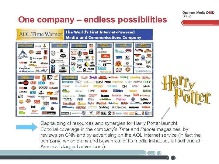 One company – endless possibilities Capitalizing of resources and synergies for Harry Potter launch!