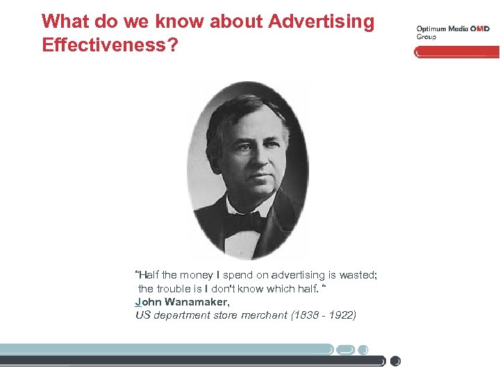 What do we know about Advertising Effectiveness? “Half the money I spend on advertising