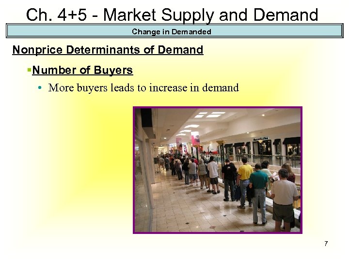 Ch. 4+5 - Market Supply and Demand Change in Demanded Nonprice Determinants of Demand