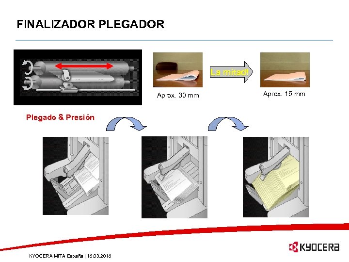 FINALIZADOR PLEGADOR La mitad! Aprox. 30 mm Plegado & Presión KYOCERA MITA España |