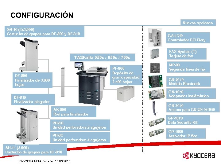 CONFIGURACIÓN Nuevas opciones SH-10 (3 x 5. 000) Cartucho de grapas para DF-800 y