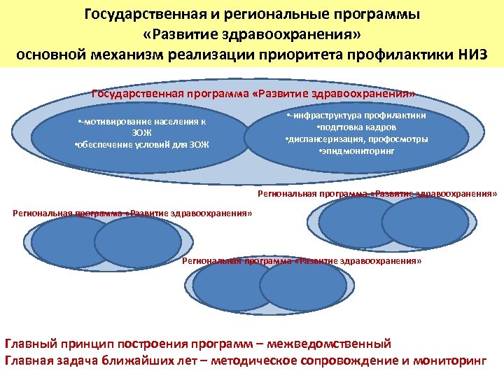 Государственная и региональные программы «Развитие здравоохранения» основной механизм реализации приоритета профилактики НИЗ Государственная программа