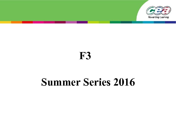 F 3 Summer Series 2016 