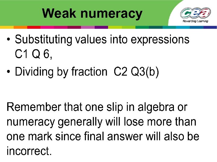 Weak numeracy • 