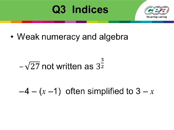 Q 3 Indices • 