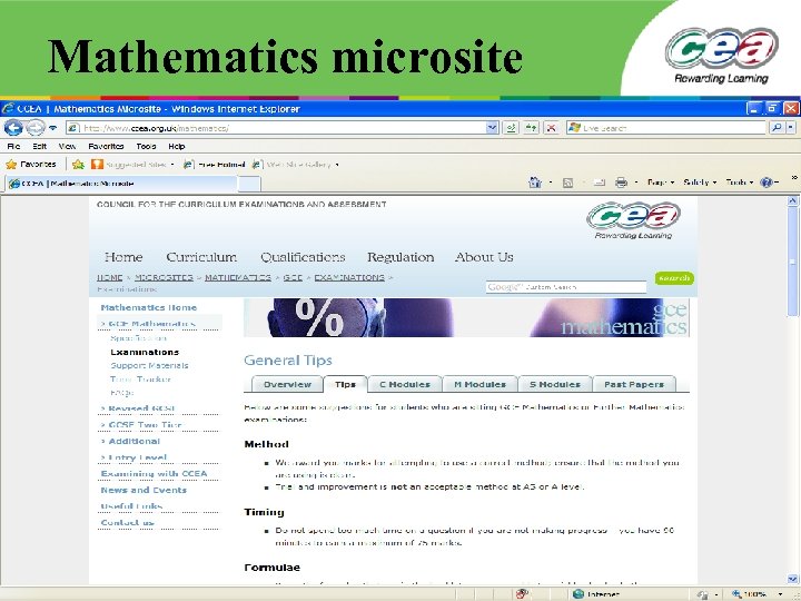 Mathematics microsite 