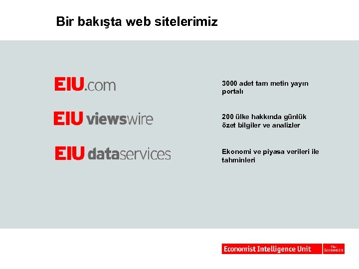 Bir bakışta web sitelerimiz 3000 adet tam metin yayın portalı 200 ülke hakkında günlük