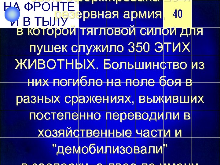 была сформирована 28 -я НА ФРОНТЕ резервная армия, 40 И В ТЫЛУ в которой