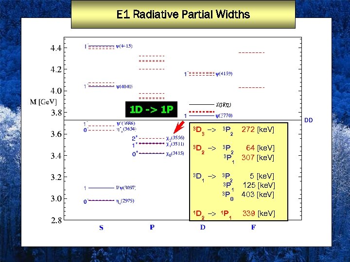 E 1 Radiative Partial Widths X(3872) 1 D -> 1 P 3 D 3
