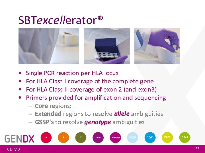 SBTexcellerator® • • CE-IVD Single PCR reaction per HLA locus For HLA Class I