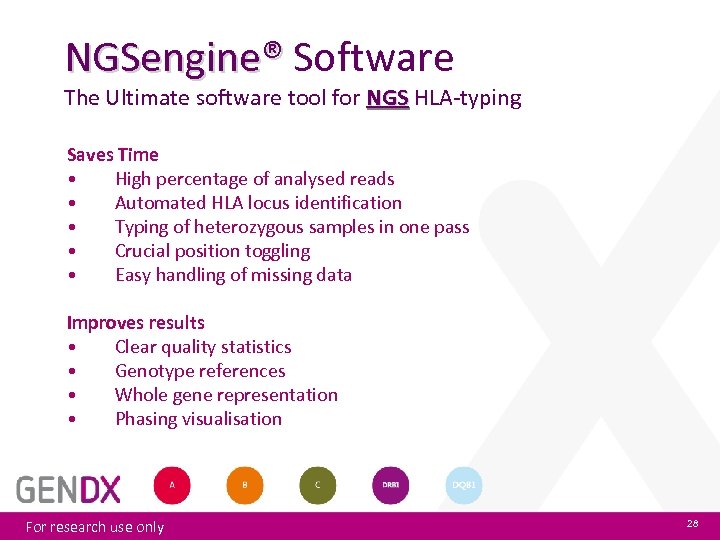 NGSengine® Software The Ultimate software tool for NGS HLA-typing Saves Time • High percentage