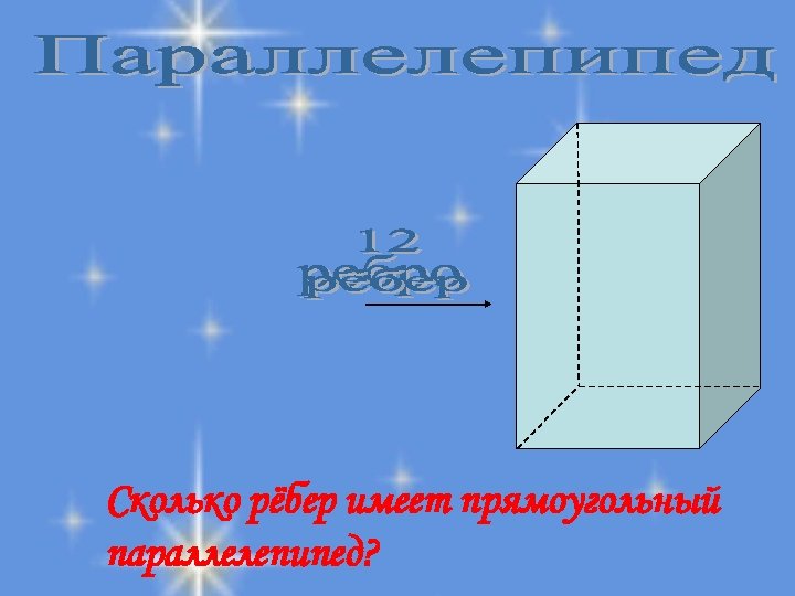Сколько рёбер имеет прямоугольный параллелепипед? 