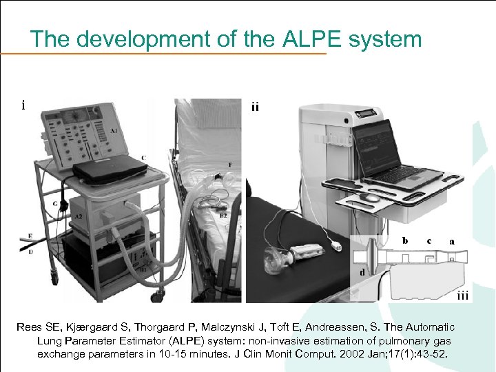 The development of the ALPE system Rees SE, Kjærgaard S, Thorgaard P, Malczynski J,