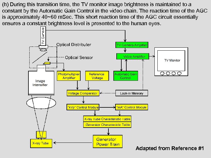 (h) During this transition time, the TV monitor image brightness is maintained to a