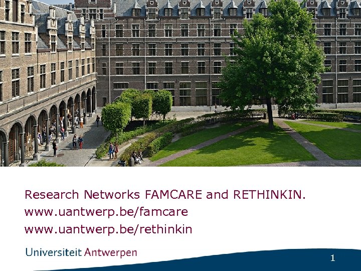 Research Networks FAMCARE and RETHINKIN. www. uantwerp. be/famcare www. uantwerp. be/rethinkin 1 