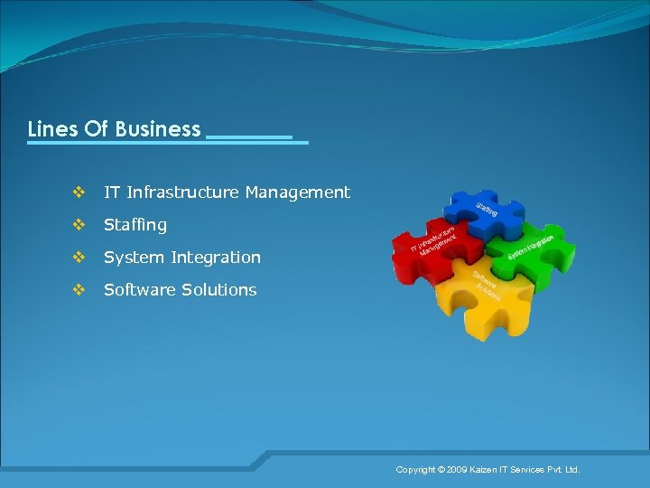 Lines Of Business v IT Infrastructure Management v Staffing v System Integration v Software