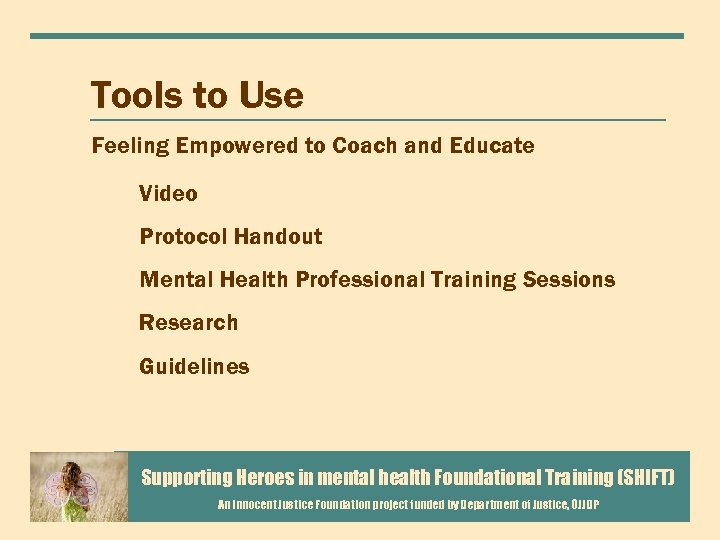 Tools to Use Feeling Empowered to Coach and Educate Video Protocol Handout Mental Health