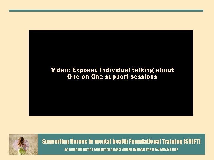 Video: Exposed Individual talking about One on One support sessions Supporting Heroes in mental