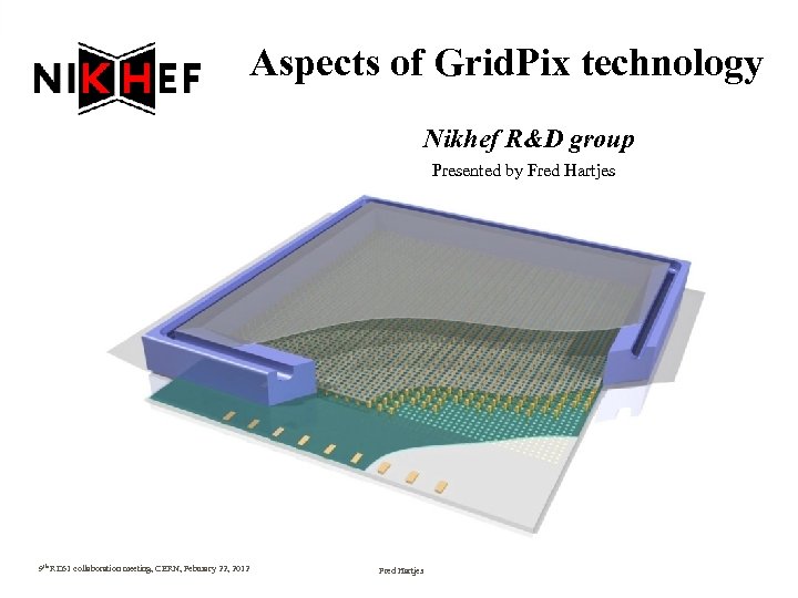 Aspects of Grid. Pix technology Nikhef R&D group Presented by Fred Hartjes 9 th