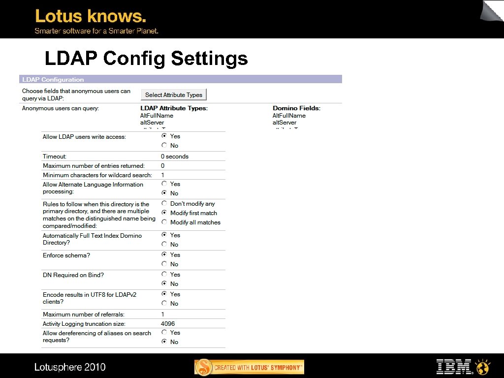 LDAP Config Settings 
