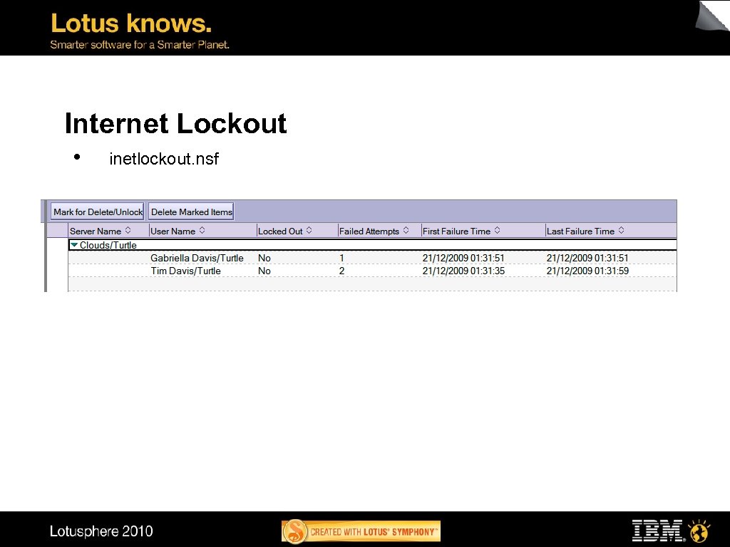 Internet Lockout • inetlockout. nsf 