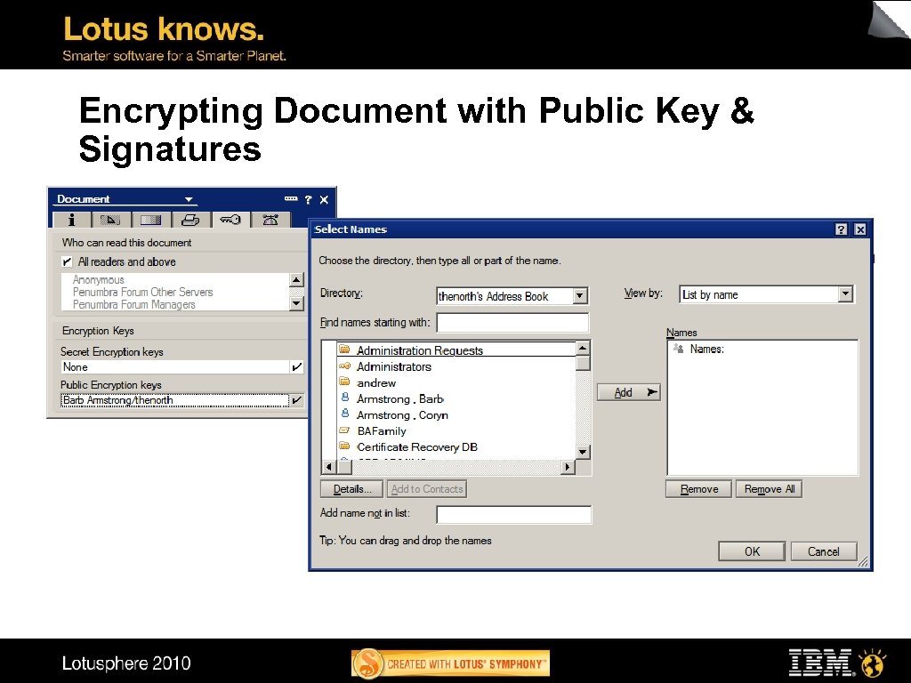 Encrypting Document with Public Key & Signatures 