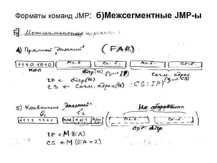 Форматы команд JMP: б)Межсегментные JMP-ы 