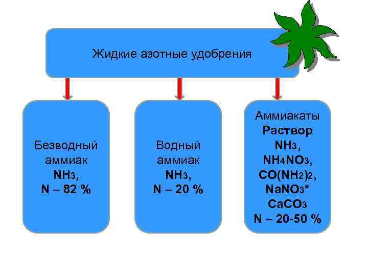 Жидкие азотные удобрения Безводный аммиак NH 3, N – 82 % Водный аммиак NH