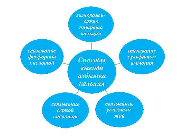 вымораживание нитрата кальция связывание фосфорной кислотой Способы вывода избытка кальция связывание серной кислотой связывание