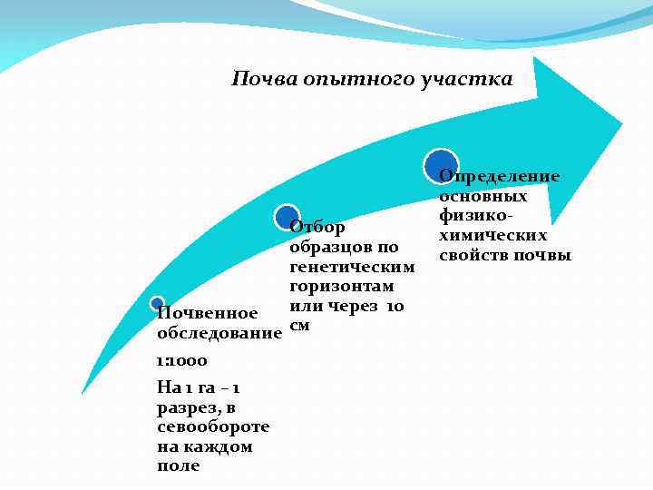 Почва опытного участка Отбор образцов по генетическим горизонтам или через 10 Почвенное обследование см