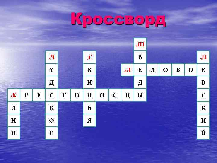 Ш 4 Ч 3 У В Д И 2 К 1 Р Е С