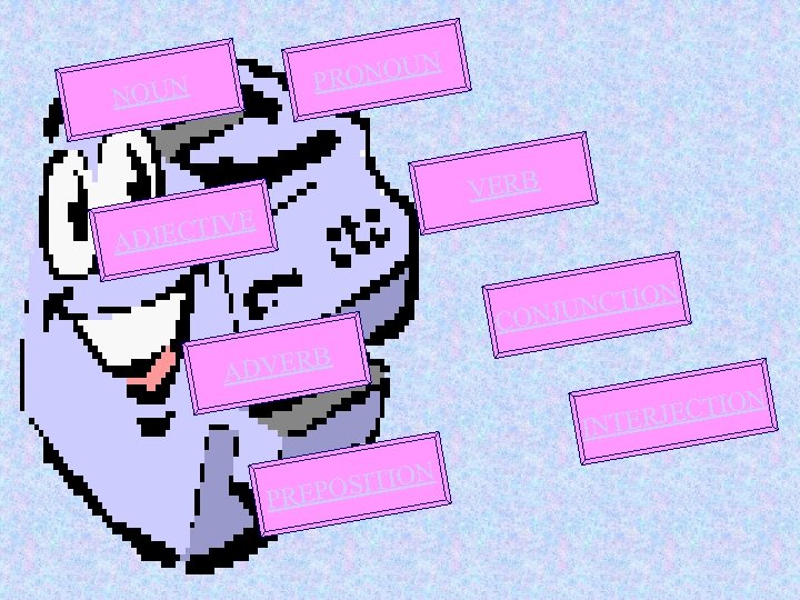 N RONOU P NOUN VERB E IV DJECT A CTION N CONJU DVERB A