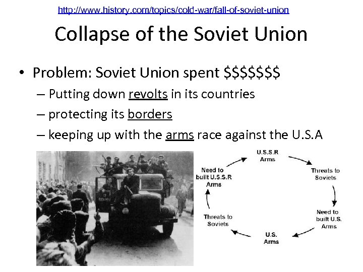 http: //www. history. com/topics/cold-war/fall-of-soviet-union Collapse of the Soviet Union • Problem: Soviet Union spent