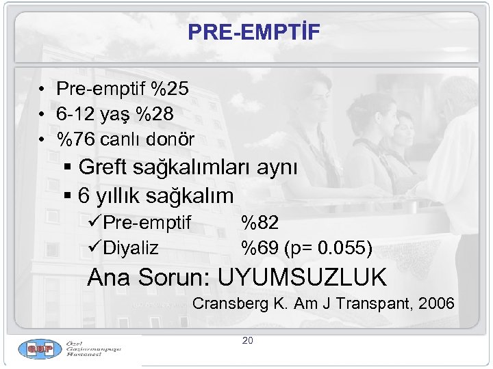 PRE-EMPTİF • Pre-emptif %25 • 6 -12 yaş %28 • %76 canlı donör §