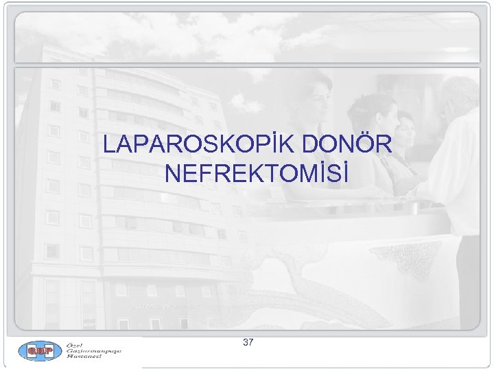 LAPAROSKOPİK DONÖR NEFREKTOMİSİ 37 