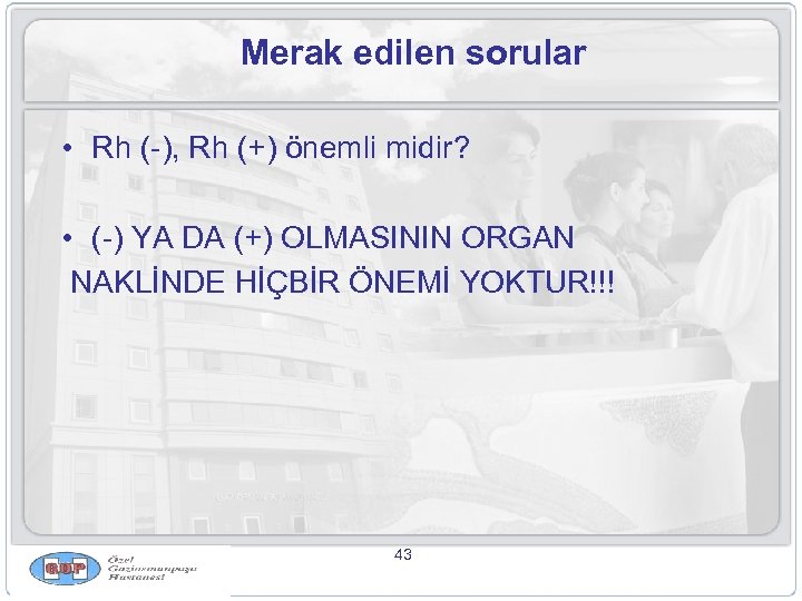 Merak edilen sorular • Rh (-), Rh (+) önemli midir? • (-) YA DA