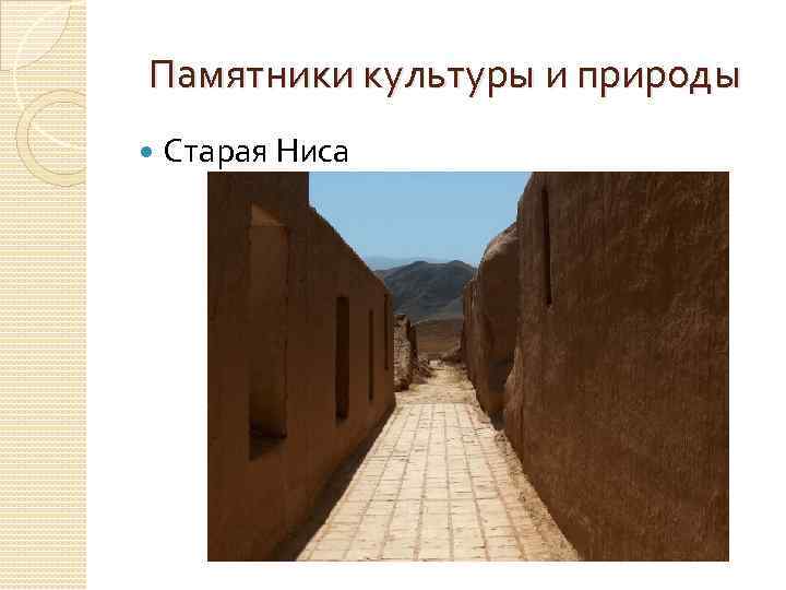 Памятники культуры и природы Старая Ниса 