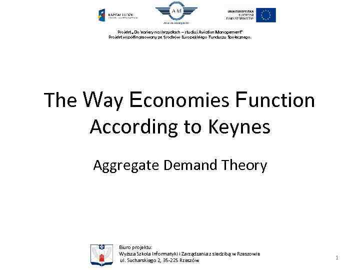 Projekt „Do kariery na skrzydłach – studiuj Aviation Management” Projekt współfinansowany ze środków Europejskiego
